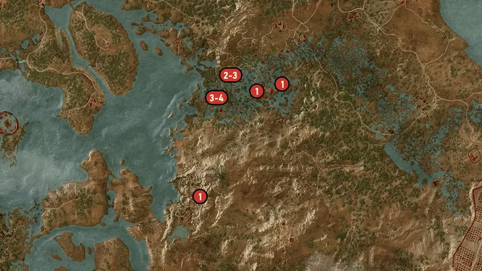 Map of the Something Ends, Something Begins objectives around The Orphans of Crookback Bog