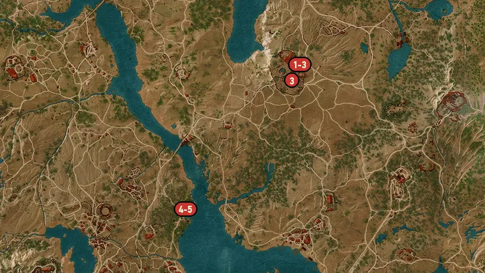 Map of the Capture the Castle objectives around Dun Tynne Castle, Count de la Croix's Mill