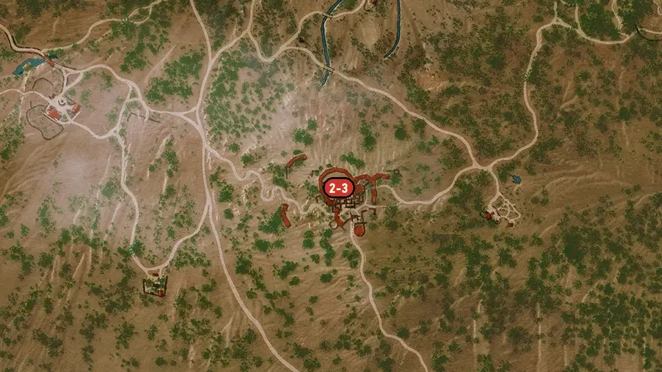 Map of the Tesham Mutna objectives around Tesham Mutna Ruins