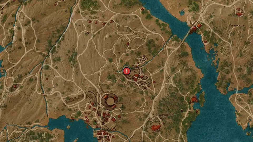 Map of the Be It Ever So Humble… objectives around Corvo Bianco Vineyard
