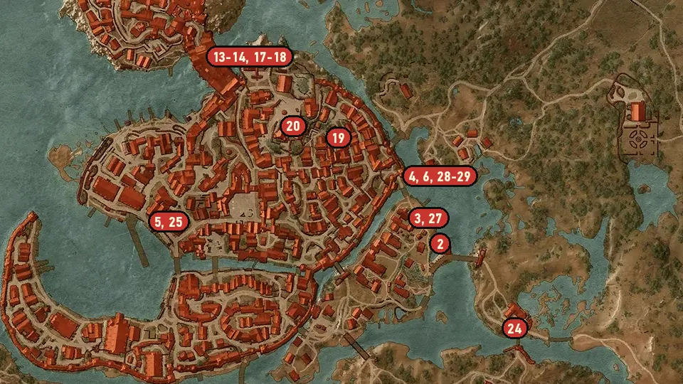 Map of the Following the Thread objectives around St. Gregory's Bridge, Arette, Southern Gate