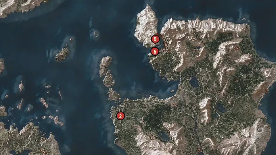 Map of the Stranger in a Strange Land objectives around Arinbjorn, Kaer Trolde Harbor