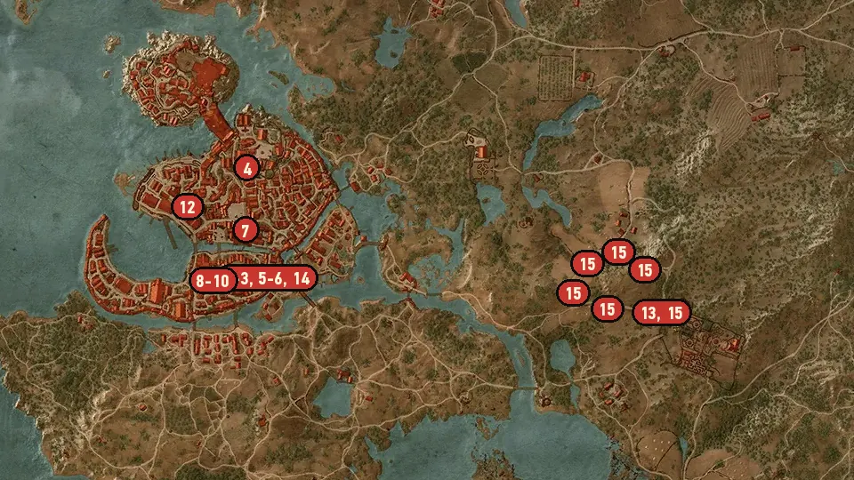 Map of the Cabaret objectives around Gate of the Hierarch, Hierarch Square, Glory Gate