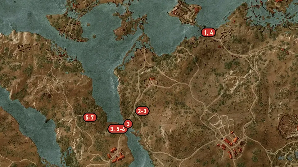 Map of the Contract: Woodland Beast objectives around Inn at the Crossroads, Border Post